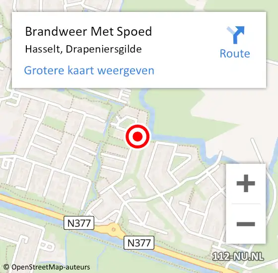 Locatie op kaart van de 112 melding: Brandweer Met Spoed Naar Hasselt, Drapeniersgilde op 25 december 2022 00:07