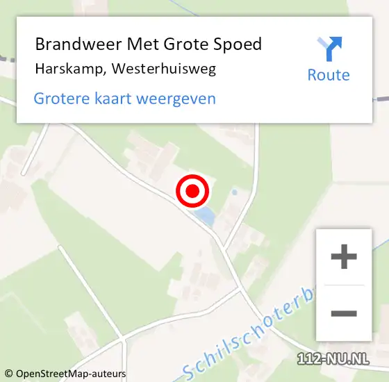 Locatie op kaart van de 112 melding: Brandweer Met Grote Spoed Naar Harskamp, Westerhuisweg op 25 december 2022 00:34