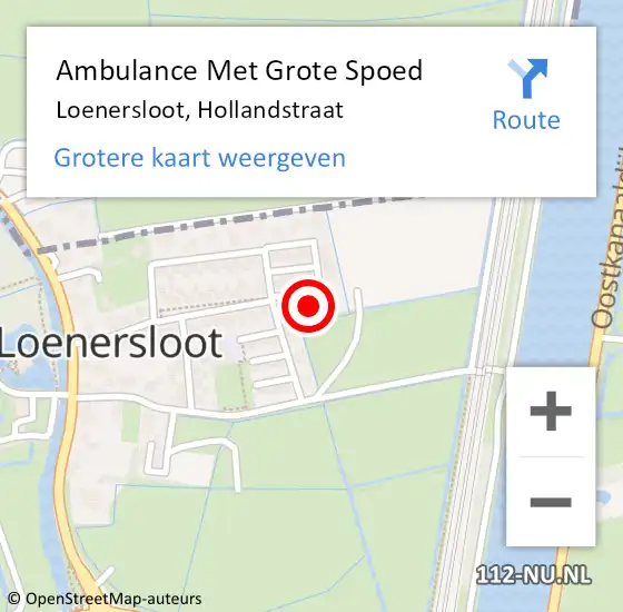 Locatie op kaart van de 112 melding: Ambulance Met Grote Spoed Naar Loenersloot, Hollandstraat op 25 december 2022 00:43