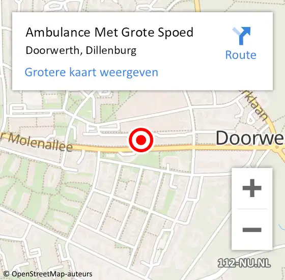 Locatie op kaart van de 112 melding: Ambulance Met Grote Spoed Naar Doorwerth, Dillenburg op 25 december 2022 02:51