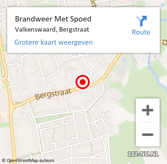 Locatie op kaart van de 112 melding: Brandweer Met Spoed Naar Valkenswaard, Bergstraat op 25 december 2022 04:01