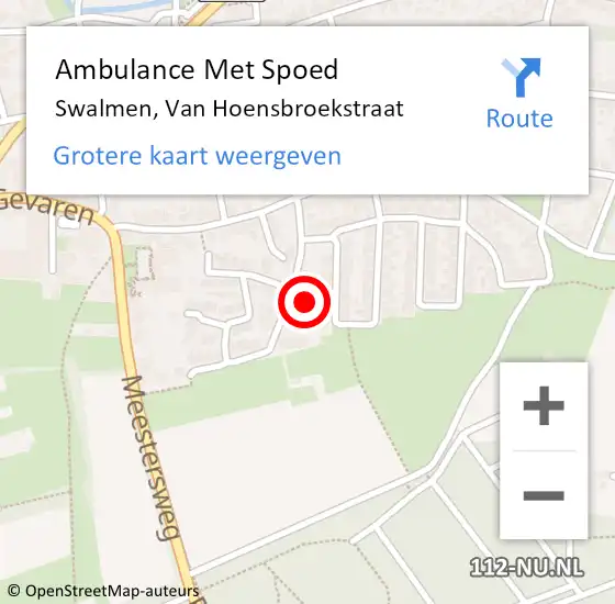 Locatie op kaart van de 112 melding: Ambulance Met Spoed Naar Swalmen, Van Hoensbroekstraat op 25 december 2022 04:43