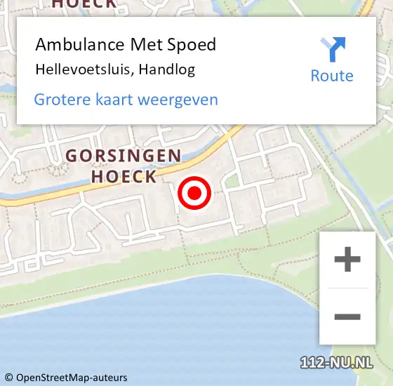 Locatie op kaart van de 112 melding: Ambulance Met Spoed Naar Hellevoetsluis, Handlog op 25 december 2022 06:09