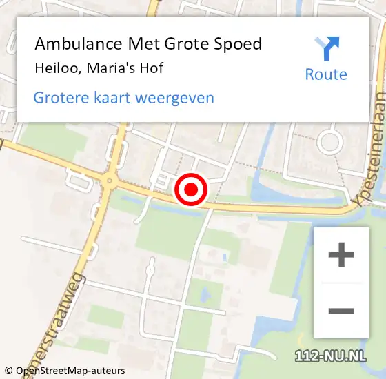 Locatie op kaart van de 112 melding: Ambulance Met Grote Spoed Naar Heiloo, Maria's Hof op 25 december 2022 06:25