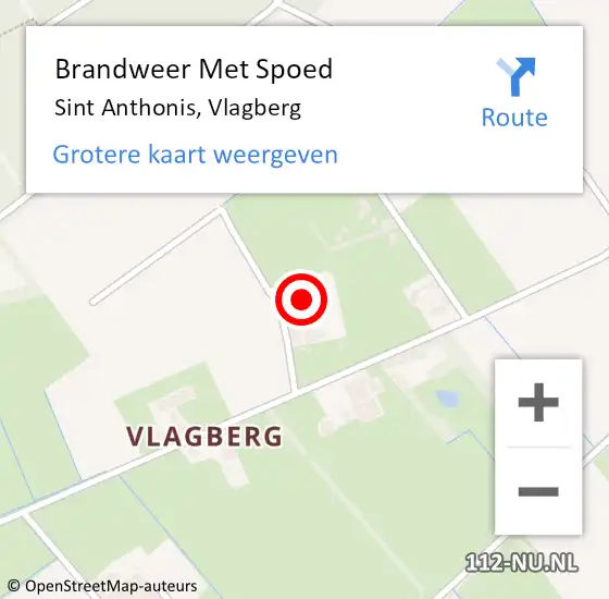 Locatie op kaart van de 112 melding: Brandweer Met Spoed Naar Sint Anthonis, Vlagberg op 25 december 2022 08:13