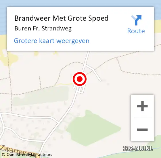 Locatie op kaart van de 112 melding: Brandweer Met Grote Spoed Naar Buren Fr, Strandweg op 9 augustus 2014 17:40