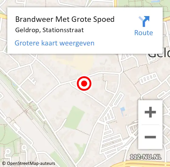 Locatie op kaart van de 112 melding: Brandweer Met Grote Spoed Naar Geldrop, Stationsstraat op 25 december 2022 10:13