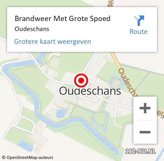 Locatie op kaart van de 112 melding: Brandweer Met Grote Spoed Naar Oudeschans op 25 december 2022 10:13