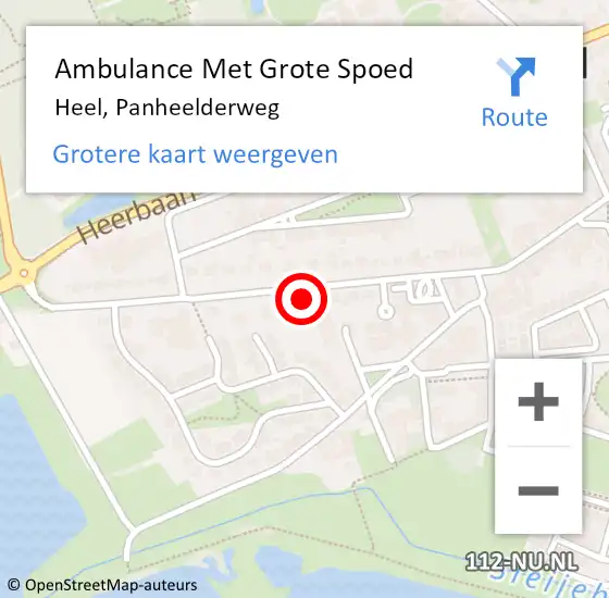 Locatie op kaart van de 112 melding: Ambulance Met Grote Spoed Naar Heel, Panheelderweg op 25 december 2022 10:15