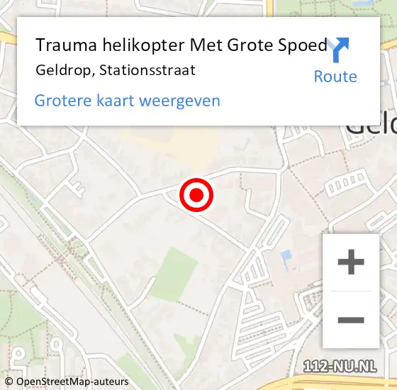 Locatie op kaart van de 112 melding: Trauma helikopter Met Grote Spoed Naar Geldrop, Stationsstraat op 25 december 2022 10:18