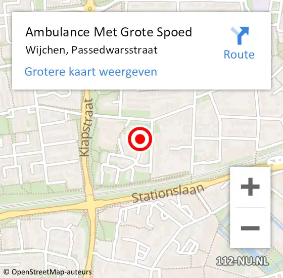 Locatie op kaart van de 112 melding: Ambulance Met Grote Spoed Naar Wijchen, Passedwarsstraat op 25 december 2022 10:32