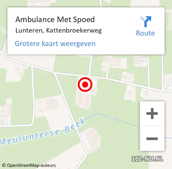 Locatie op kaart van de 112 melding: Ambulance Met Spoed Naar Lunteren, Kattenbroekerweg op 25 december 2022 11:22