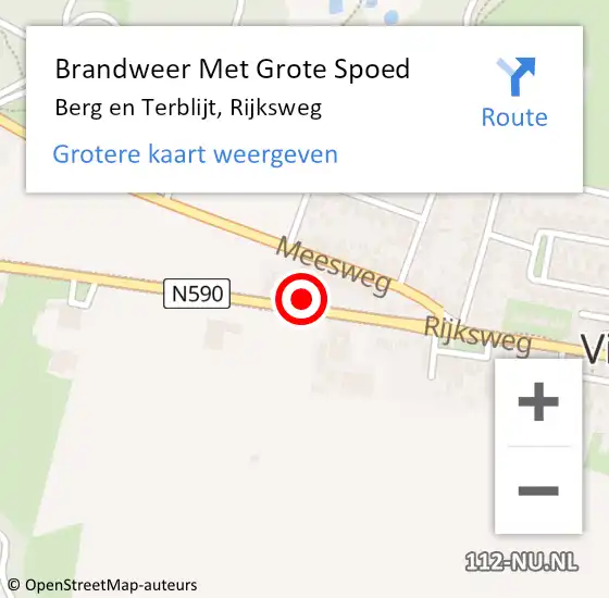 Locatie op kaart van de 112 melding: Brandweer Met Grote Spoed Naar Berg en Terblijt, Rijksweg op 25 december 2022 12:01