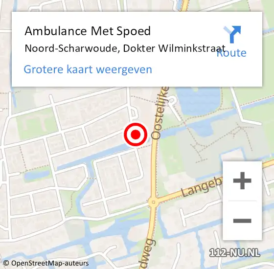 Locatie op kaart van de 112 melding: Ambulance Met Spoed Naar Noord-Scharwoude, Dokter Wilminkstraat op 25 december 2022 12:11