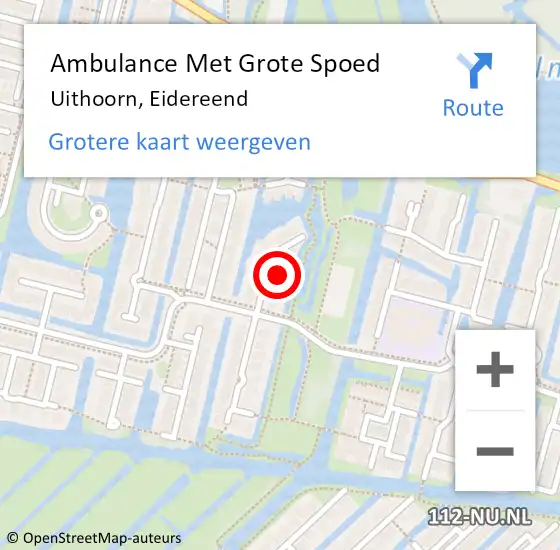 Locatie op kaart van de 112 melding: Ambulance Met Grote Spoed Naar Uithoorn, Eidereend op 25 december 2022 12:18