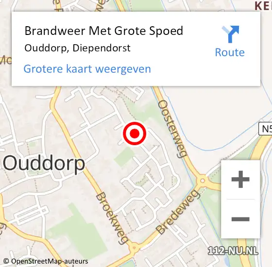 Locatie op kaart van de 112 melding: Brandweer Met Grote Spoed Naar Ouddorp, Diependorst op 25 december 2022 12:30