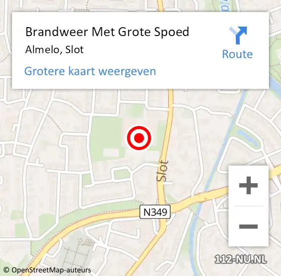 Locatie op kaart van de 112 melding: Brandweer Met Grote Spoed Naar Almelo, Slot op 25 december 2022 12:30