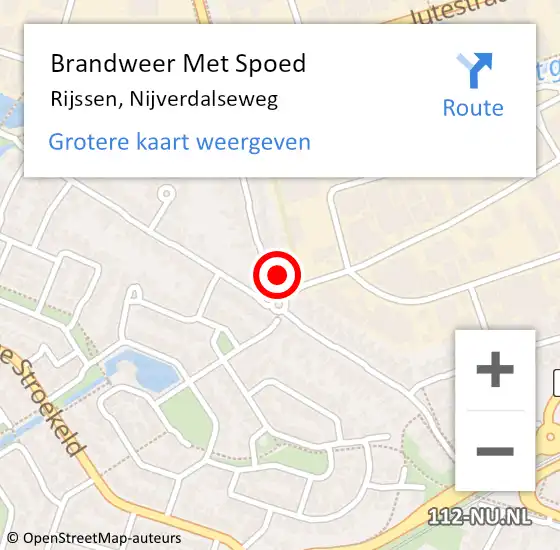 Locatie op kaart van de 112 melding: Brandweer Met Spoed Naar Rijssen, Nijverdalseweg op 25 december 2022 13:48