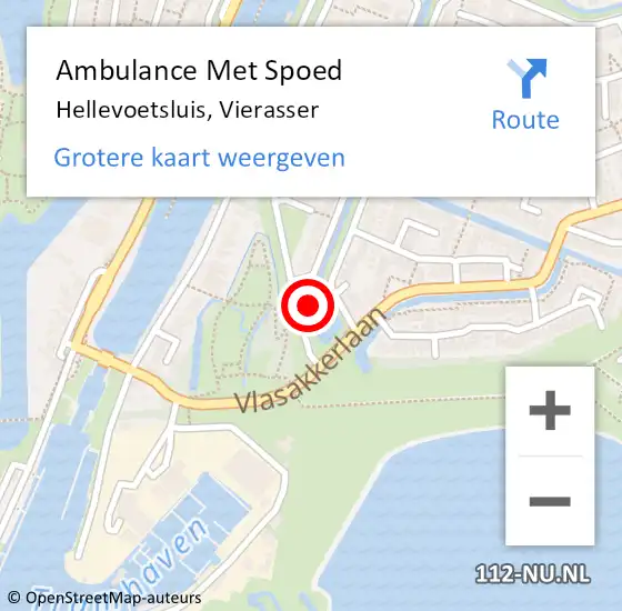 Locatie op kaart van de 112 melding: Ambulance Met Spoed Naar Hellevoetsluis, Vierasser op 25 december 2022 14:46