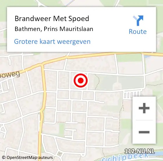 Locatie op kaart van de 112 melding: Brandweer Met Spoed Naar Bathmen, Prins Mauritslaan op 25 december 2022 16:15