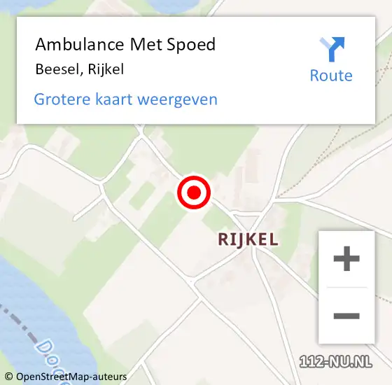 Locatie op kaart van de 112 melding: Ambulance Met Spoed Naar Beesel, Rijkel op 25 december 2022 16:24