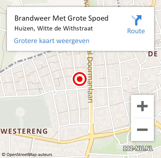 Locatie op kaart van de 112 melding: Brandweer Met Grote Spoed Naar Huizen, Witte de Withstraat op 25 december 2022 17:43