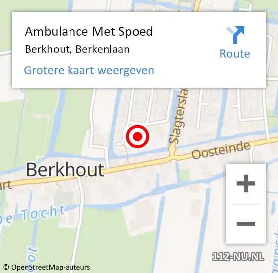 Locatie op kaart van de 112 melding: Ambulance Met Spoed Naar Berkhout, Berkenlaan op 25 december 2022 17:54