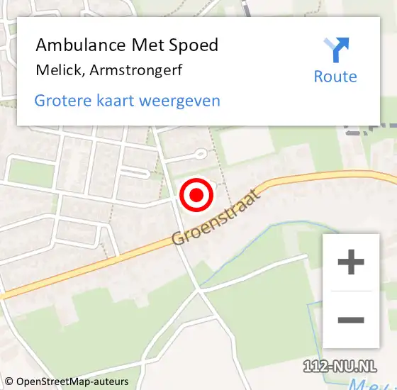 Locatie op kaart van de 112 melding: Ambulance Met Spoed Naar Melick, Armstrongerf op 25 december 2022 18:57