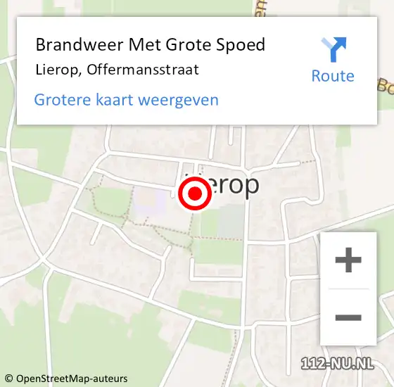 Locatie op kaart van de 112 melding: Brandweer Met Grote Spoed Naar Lierop, Offermansstraat op 25 december 2022 19:24