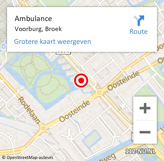 Locatie op kaart van de 112 melding: Ambulance Voorburg, Broek op 9 augustus 2014 19:04