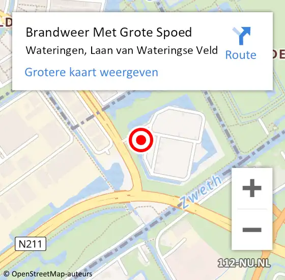 Locatie op kaart van de 112 melding: Brandweer Met Grote Spoed Naar Wateringen, Laan van Wateringse Veld op 25 december 2022 19:35