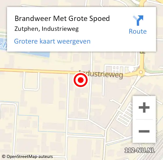 Locatie op kaart van de 112 melding: Brandweer Met Grote Spoed Naar Zutphen, Industrieweg op 25 december 2022 19:42