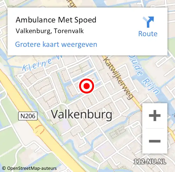 Locatie op kaart van de 112 melding: Ambulance Met Spoed Naar Valkenburg, Torenvalk op 25 december 2022 20:09