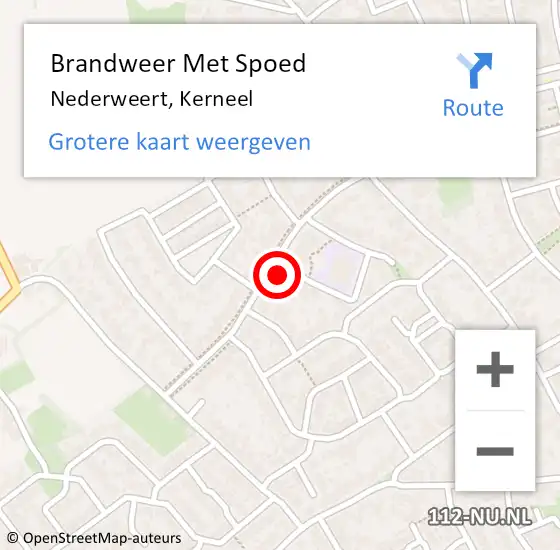 Locatie op kaart van de 112 melding: Brandweer Met Spoed Naar Nederweert, Kerneel op 25 december 2022 20:24