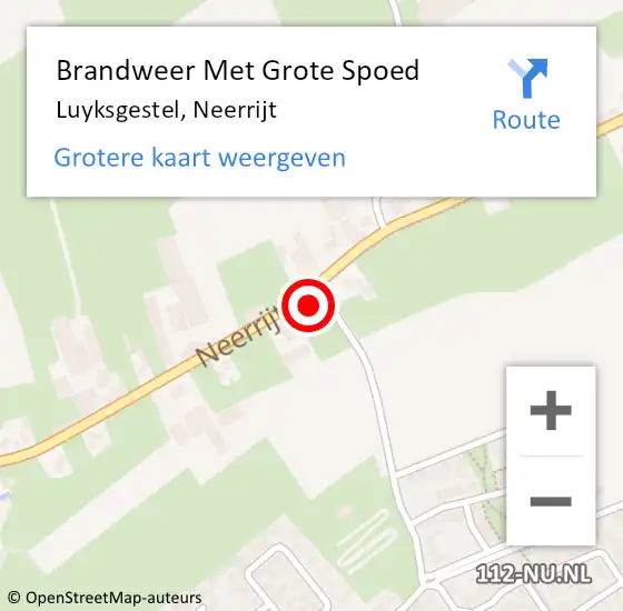 Locatie op kaart van de 112 melding: Brandweer Met Grote Spoed Naar Luyksgestel, Neerrijt op 25 december 2022 23:09