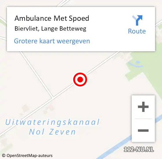 Locatie op kaart van de 112 melding: Ambulance Met Spoed Naar Biervliet, Lange Betteweg op 9 augustus 2014 19:26