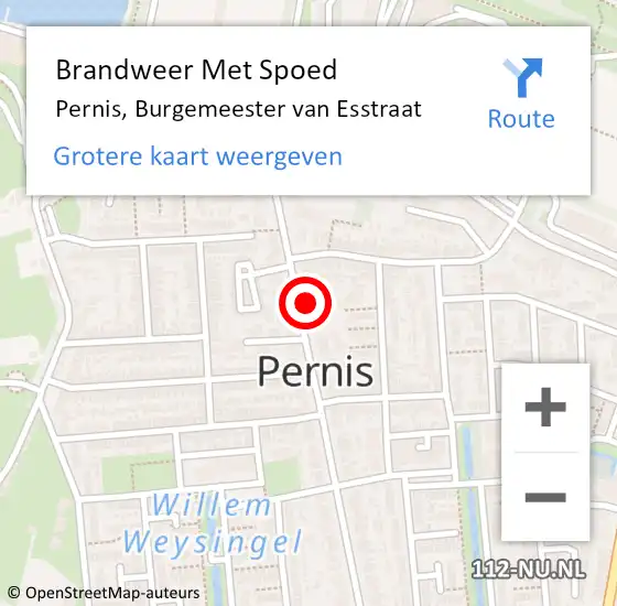 Locatie op kaart van de 112 melding: Brandweer Met Spoed Naar Pernis, Burgemeester van Esstraat op 25 december 2022 23:28