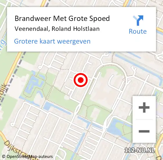 Locatie op kaart van de 112 melding: Brandweer Met Grote Spoed Naar Veenendaal, Roland Holstlaan op 26 december 2022 00:06