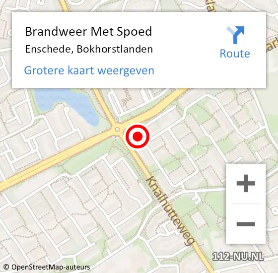 Locatie op kaart van de 112 melding: Brandweer Met Spoed Naar Enschede, Bokhorstlanden op 26 december 2022 01:32