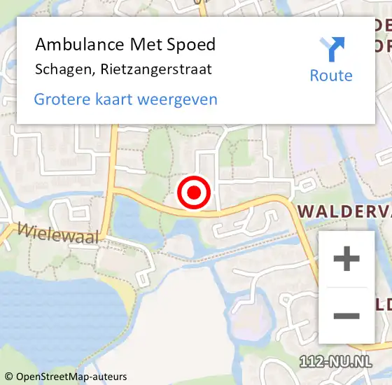 Locatie op kaart van de 112 melding: Ambulance Met Spoed Naar Schagen, Rietzangerstraat op 26 december 2022 01:51