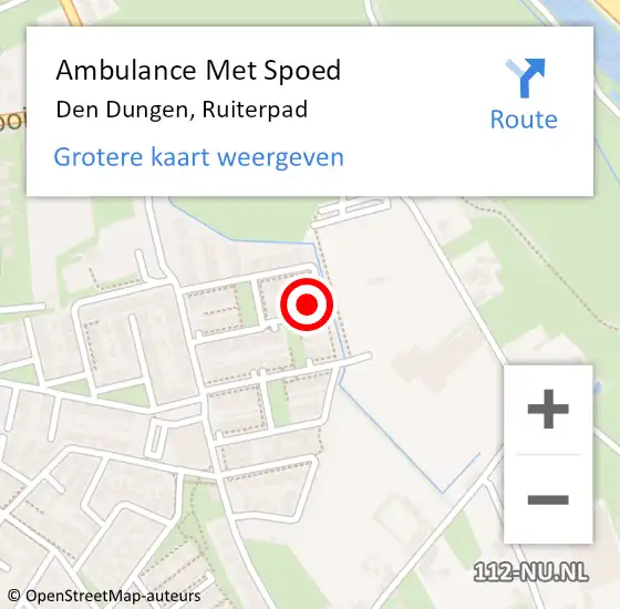 Locatie op kaart van de 112 melding: Ambulance Met Spoed Naar Den Dungen, Ruiterpad op 26 december 2022 02:31