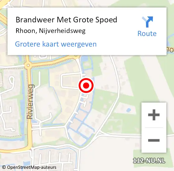 Locatie op kaart van de 112 melding: Brandweer Met Grote Spoed Naar Rhoon, Nijverheidsweg op 26 december 2022 04:35