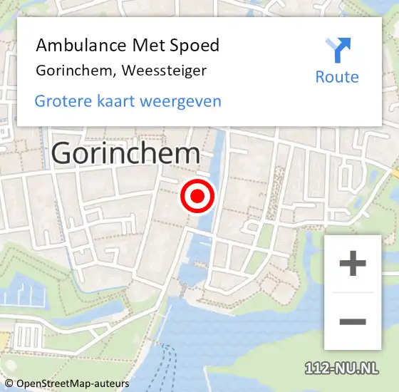 Locatie op kaart van de 112 melding: Ambulance Met Spoed Naar Gorinchem, Weessteiger op 26 december 2022 04:46