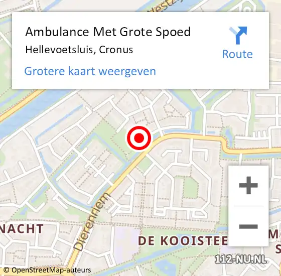 Locatie op kaart van de 112 melding: Ambulance Met Grote Spoed Naar Hellevoetsluis, Cronus op 26 december 2022 05:11