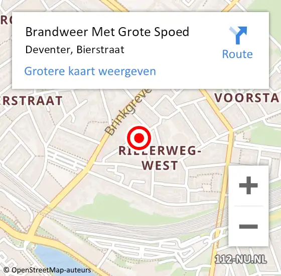 Locatie op kaart van de 112 melding: Brandweer Met Grote Spoed Naar Deventer, Bierstraat op 26 december 2022 05:47