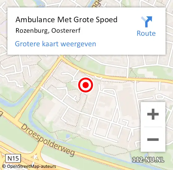 Locatie op kaart van de 112 melding: Ambulance Met Grote Spoed Naar Rozenburg, Oostererf op 26 december 2022 07:24