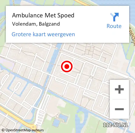 Locatie op kaart van de 112 melding: Ambulance Met Spoed Naar Volendam, Balgzand op 26 december 2022 07:53