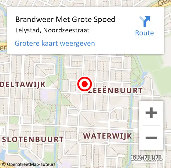 Locatie op kaart van de 112 melding: Brandweer Met Grote Spoed Naar Lelystad, Noordzeestraat op 26 december 2022 09:20