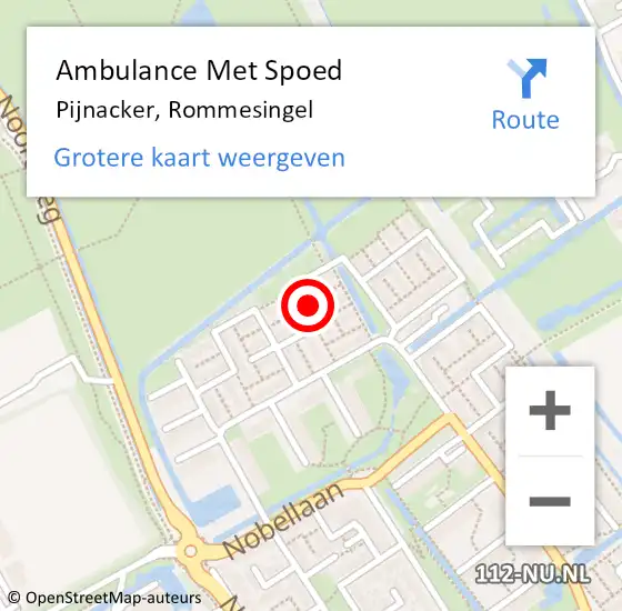 Locatie op kaart van de 112 melding: Ambulance Met Spoed Naar Pijnacker, Rommesingel op 26 december 2022 09:30