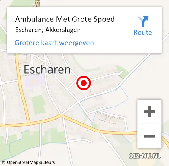 Locatie op kaart van de 112 melding: Ambulance Met Grote Spoed Naar Escharen, Akkerslagen op 9 augustus 2014 20:15